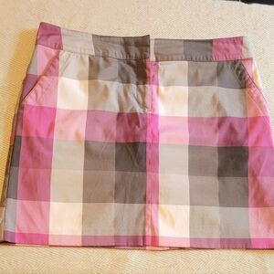IZOD Golf Skort With Purple, Pink, Gray, White Checkered Pattern. Size 8